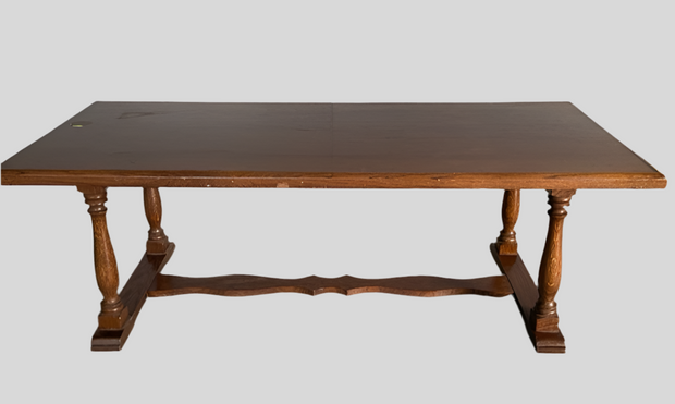 Tavolo Sarà in rovere stile vintage per salotto, tavolino basso elegante e resistente